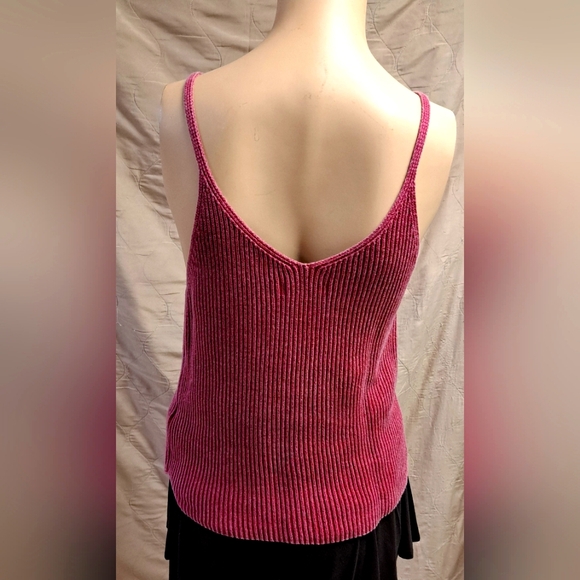 Outerknown Organic Cotton, Rin-knit Sweater Tank Top, Heathered Raspberry, Med - Picture 2 of 5